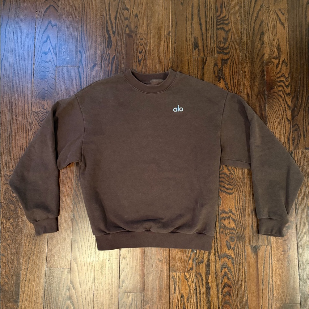 ALO Yoga Brown Crew Neck Sweater